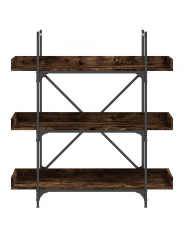 Libreria 3 Ripiani Rovere Fumo 100x33x108,5cm Legno Multistrato