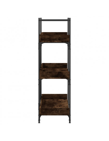 Libreria 3 Ripiani Rovere Fumo 100x33x108,5cm Legno Multistrato