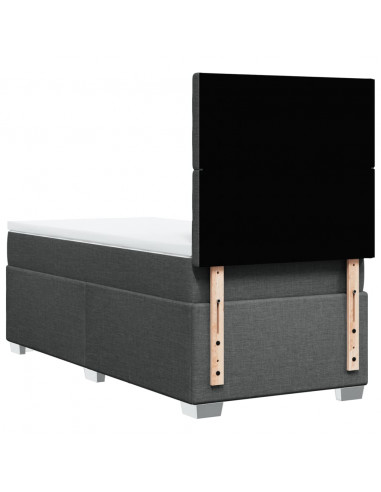 Giroletto a Molle con Materasso Grigio Scuro 90x190 cm Tessuto