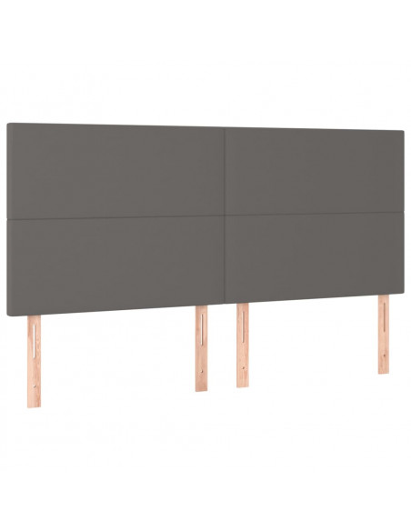 Giroletto a Molle con Materasso Grigio 160x200 cm in Similpelle