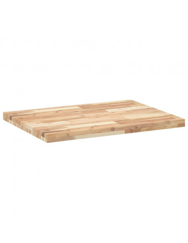 Piano da Bagno Non Trattato 80x60x4 cm Legno Massello di Acacia