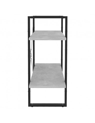 Libreria 2 Ripiani Grigio Cemento 80x30x70 cm Legno Multistrato