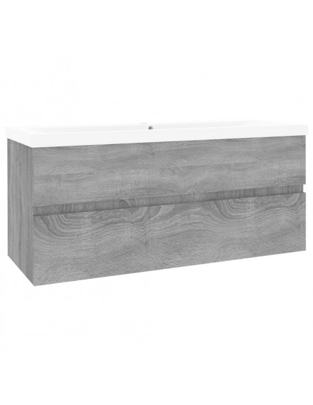 Mobile Bagno e Lavabo Integrato Grigio Sonoma Legno Multistrato