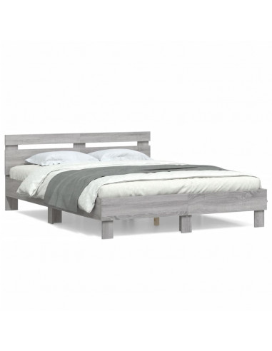 Giroletto Testiera Grigio Sonoma 140x190 cm Legno Multistrato