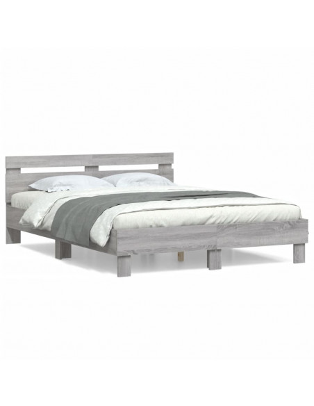 Giroletto Testiera Grigio Sonoma 140x190 cm Legno Multistrato