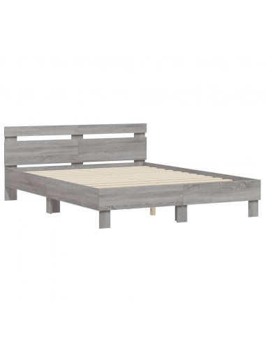 Giroletto Testiera Grigio Sonoma 140x190 cm Legno Multistrato