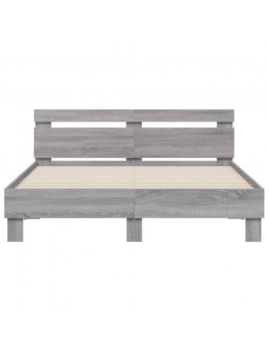Giroletto Testiera Grigio Sonoma 140x190 cm Legno Multistrato