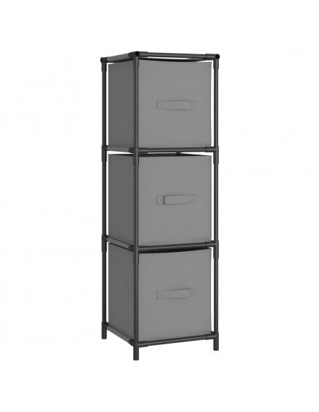 Armadietto con 3 Cassetti in Tessuto Grigio 34x34x101cm Acciaio