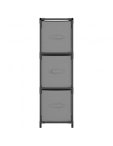 Armadietto con 3 Cassetti in Tessuto Grigio 34x34x101cm Acciaio