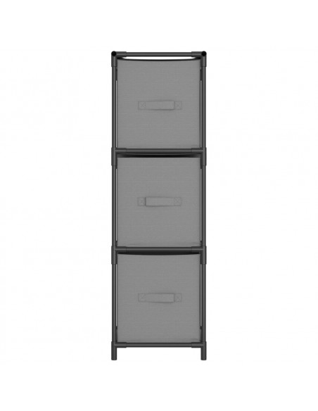 Armadietto con 3 Cassetti in Tessuto Grigio 34x34x101cm Acciaio
