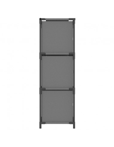 Armadietto con 3 Cassetti in Tessuto Grigio 34x34x101cm Acciaio