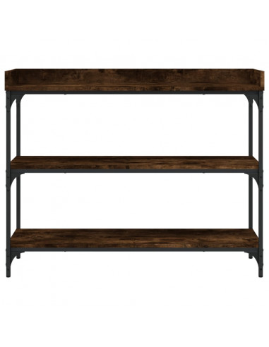 Tavolino Consolle con Ripiani Rovere Fumo 100x30x80 cm