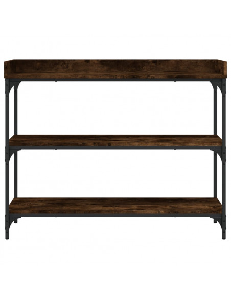 Tavolino Consolle con Ripiani Rovere Fumo 100x30x80 cm