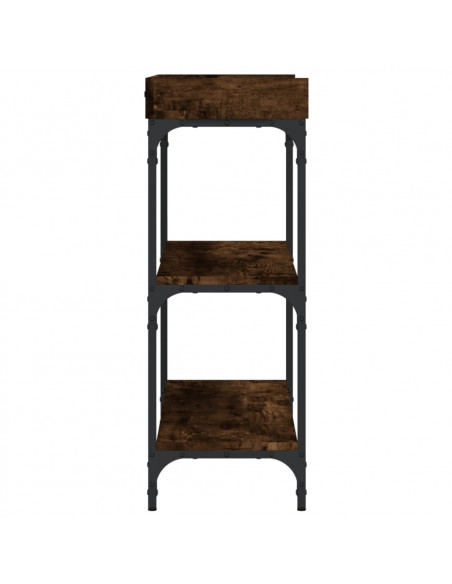 Tavolino Consolle con Ripiani Rovere Fumo 100x30x80 cm