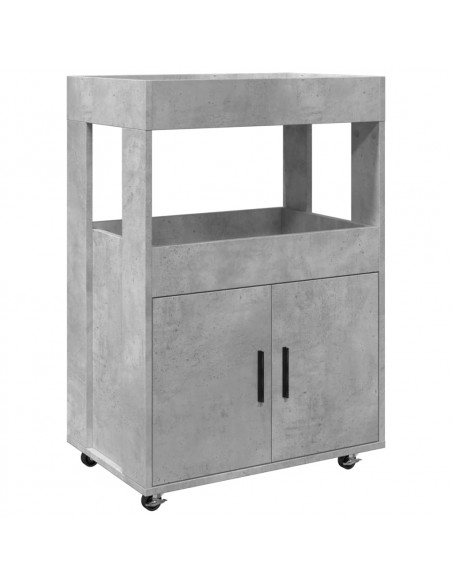 Carrello Bar Grigio Cemento 60x39,5x89 cm in Legno Multistrato