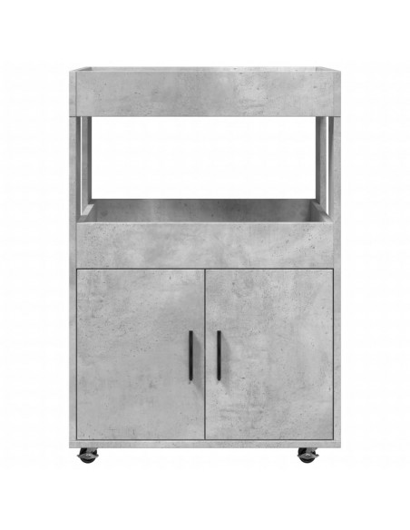 Carrello Bar Grigio Cemento 60x39,5x89 cm in Legno Multistrato