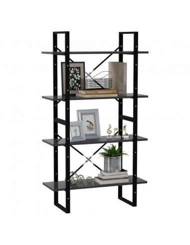 Libreria a 4 Ripiani Grigia 80x30x140 cm in Legno Multistrato