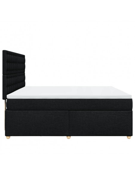 Giroletto a Molle con Materasso Nero 180x200 cm in Tessuto