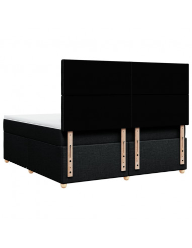 Giroletto a Molle con Materasso Nero 180x200 cm in Tessuto