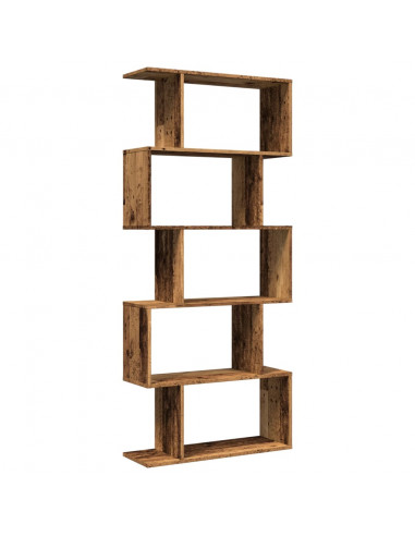 Libreria Divisorio 5Ripiani Legno Antico 70x24x161cm Truciolato