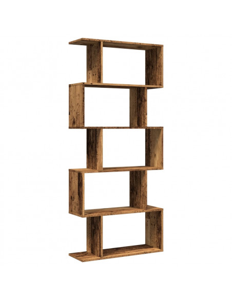 Libreria Divisorio 5Ripiani Legno Antico 70x24x161cm Truciolato