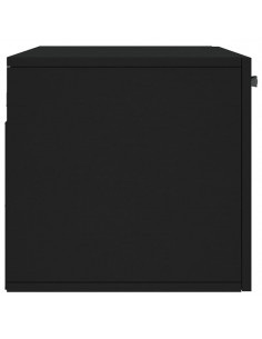 Mobile a Parete Nero 80x36,5x35 cm in Legno Multistrato 2