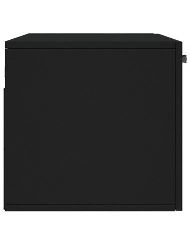 Mobile a Parete Nero 80x36,5x35 cm in Legno Multistrato