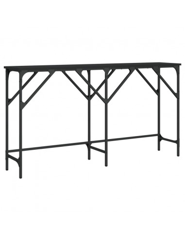 Tavolino Consolle Nero 140x29x75 cm in Legno Multistrato