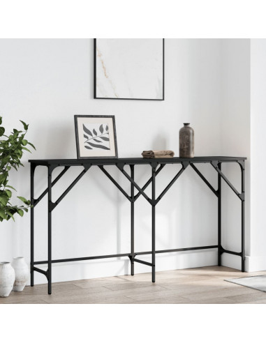 Tavolino Consolle Nero 140x29x75 cm in Legno Multistrato