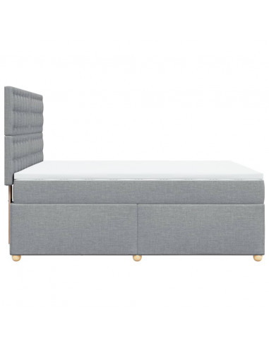 Giroletto a Molle con Materasso Grigio Chiaro 160x200cm Tessuto