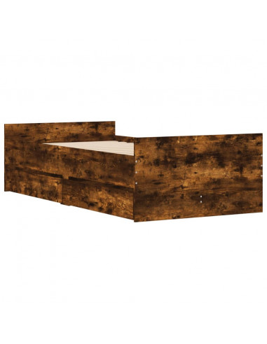 Giroletto con Cassetti Rovere Fumo 75x190 cm Small Single