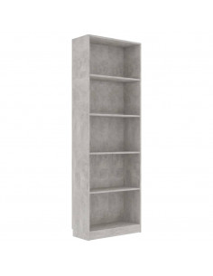 Libreria 5 Ripiani Grigio Cemento 60x24x175cm Legno Multistrato 2