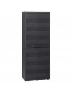 Armadietto da Giardino a 3 Ripiani Nero 2