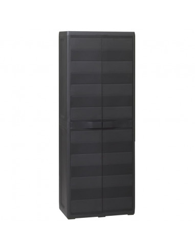 Armadietto da Giardino a 3 Ripiani Nero