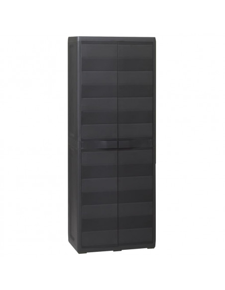 Armadietto da Giardino a 3 Ripiani Nero