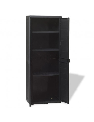 Armadietto da Giardino a 3 Ripiani Nero