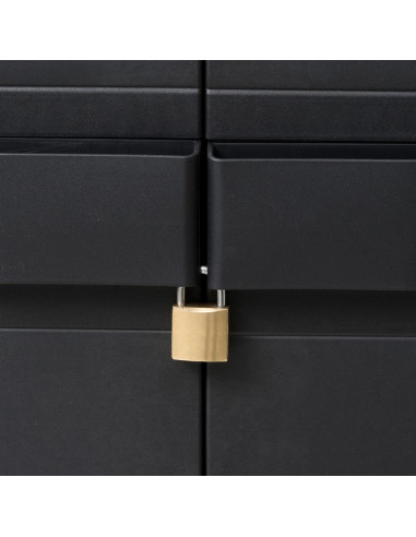 Armadietto da Giardino a 3 Ripiani Nero