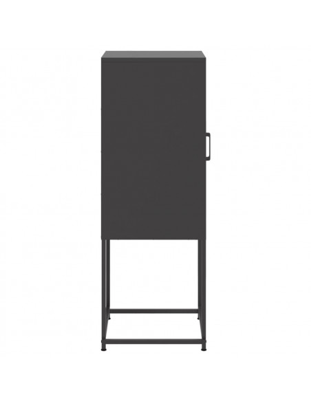 Credenza Nera 36x39x107 cm in Acciaio