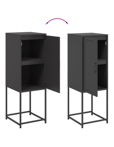 Credenza Nera 36x39x107 cm in Acciaio