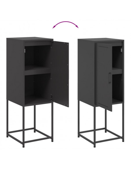Credenza Nera 36x39x107 cm in Acciaio