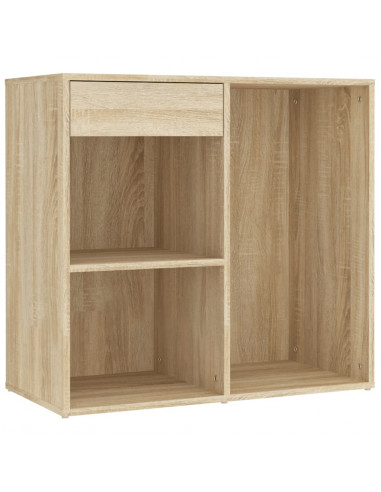 Toeletta LED con 2 Armadietti Legno Multistrato Rovere Sonoma