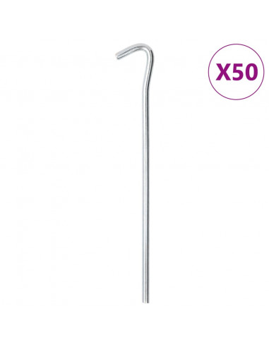 Picchetti per Tenda 50 pz 23 cm Ø7 mm in Acciaio Zincato