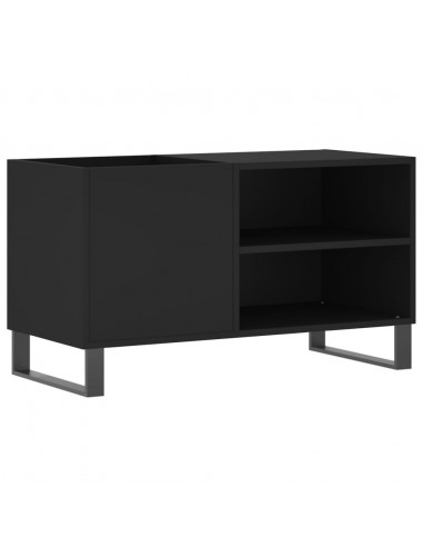 Mobile Porta Dischi Nero 85x38x48 cm in Legno Multistrato