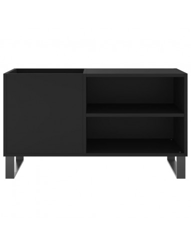 Mobile Porta Dischi Nero 85x38x48 cm in Legno Multistrato