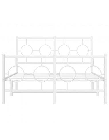 Giroletto con Testiera e Pediera Metallo Bianco 120x200 cm