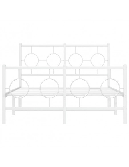 Giroletto con Testiera e Pediera Metallo Bianco 120x200 cm
