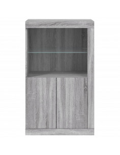 Armadietto con Luci LED Grigio Sonoma in Legno Multistrato 2