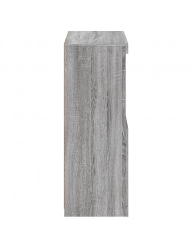 Armadietto con Luci LED Grigio Sonoma in Legno Multistrato