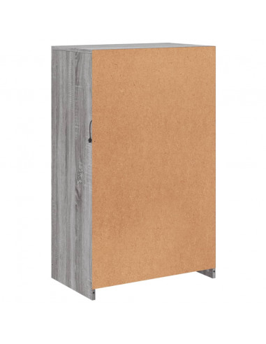 Armadietto con Luci LED Grigio Sonoma in Legno Multistrato