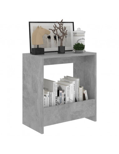 Tavolino Grigio Cemento 50x26x50 cm in Legno Multistrato